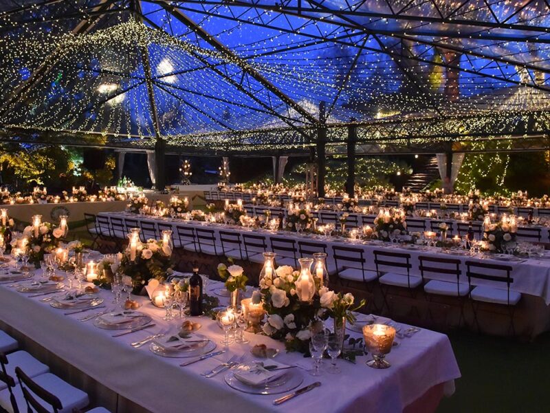 Allestimento in tenda crystal per matrimonio esclusivo in villa privata sulla via Appia Antica